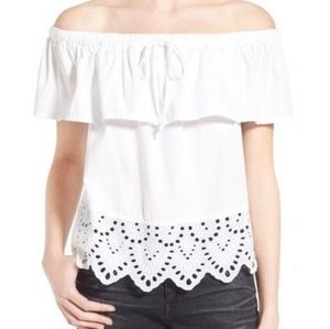 Madewell Eyelet Balcony Off the Shoulder Top